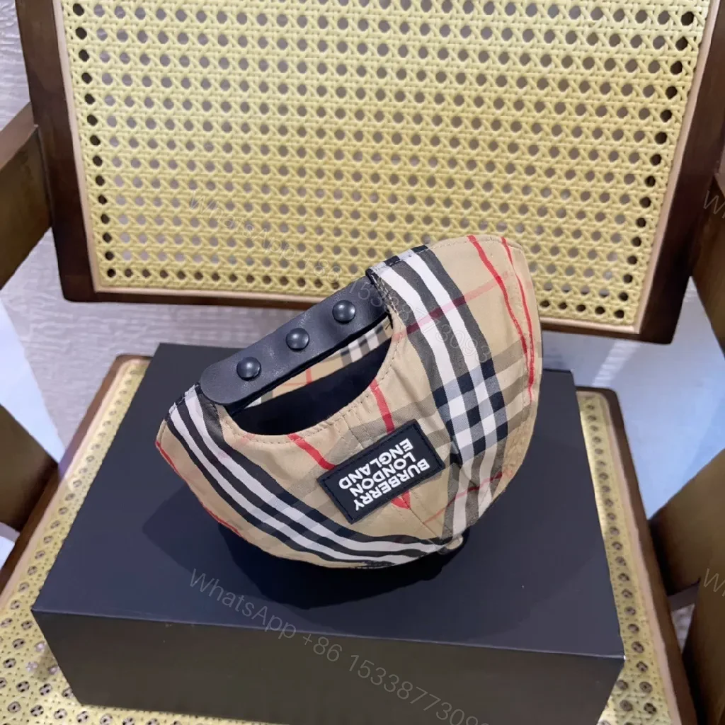 View 2 of Beige Plaid Cap Set: Classic Check, Modern Fit Utility Cap