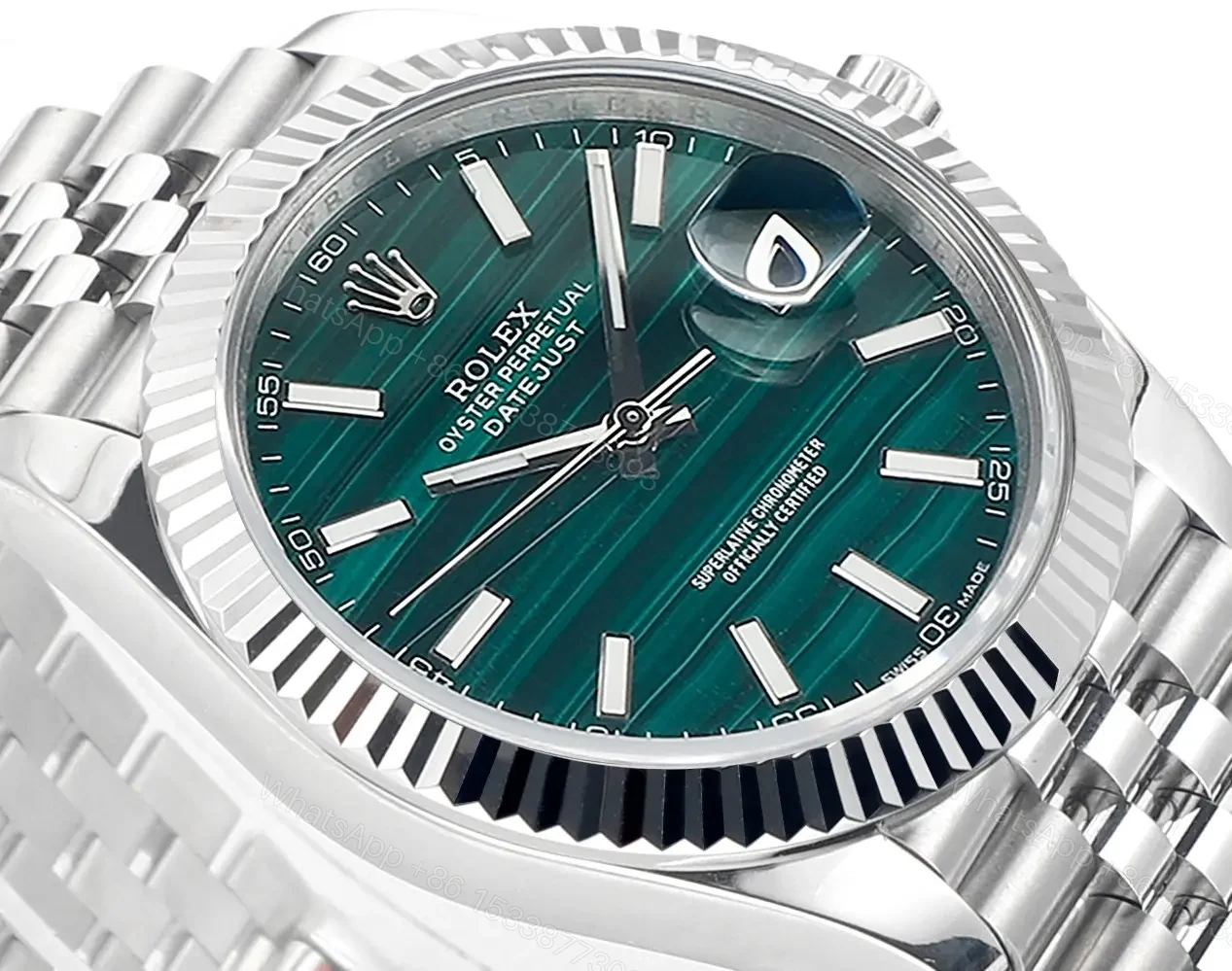View 9 of Clean Factory – Rolex Custom Datejust 41 Green Malachite – Rolex Custom Datejust 41 Green Dial – Rolex Custom Datejust 41 Malachite Dial