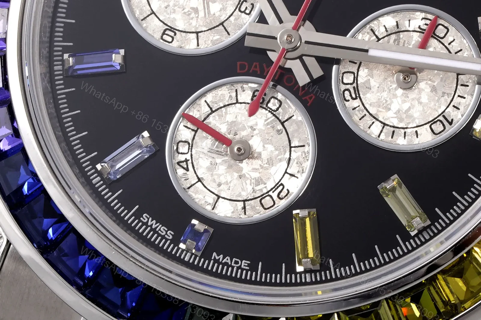 View 4 of Premium Rolex Daytona Rainbow Rubber Strap replica 40MM Black Dial Edition RG-DAYTONA-RAINBOW-RUBBER-BLACK-40