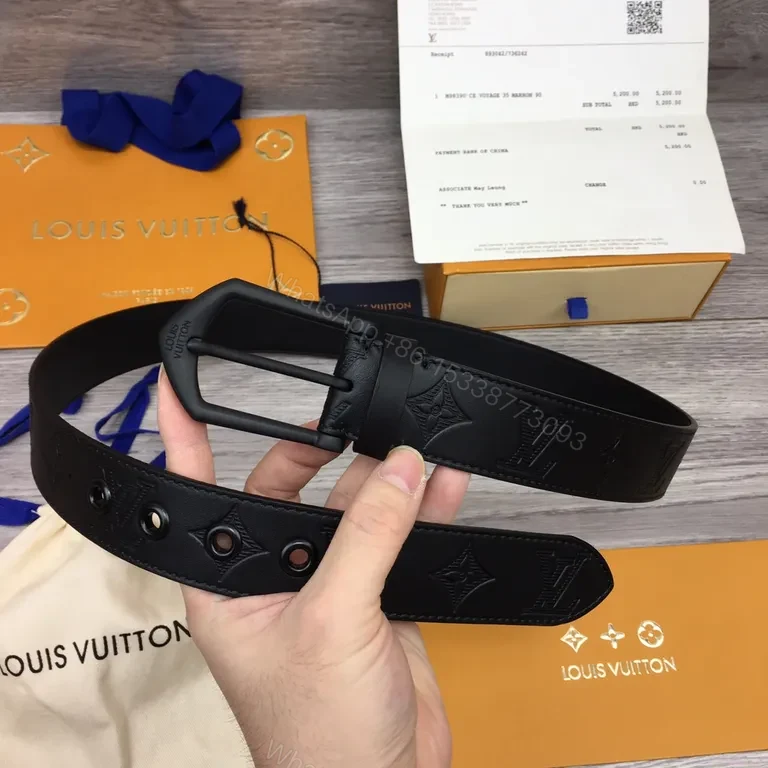 View 6 of Bold Black Leather Belt Matte Buckle â€“ Premium Casual Accessory