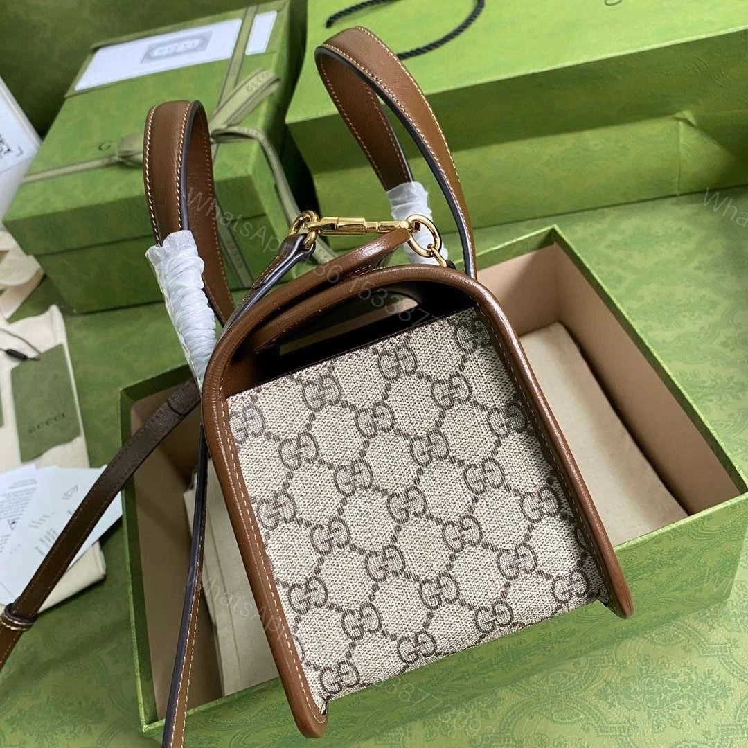 View 9 of Gucci 1955 Luxury Women’s Handbag with Brown Handle 23x16x12cm