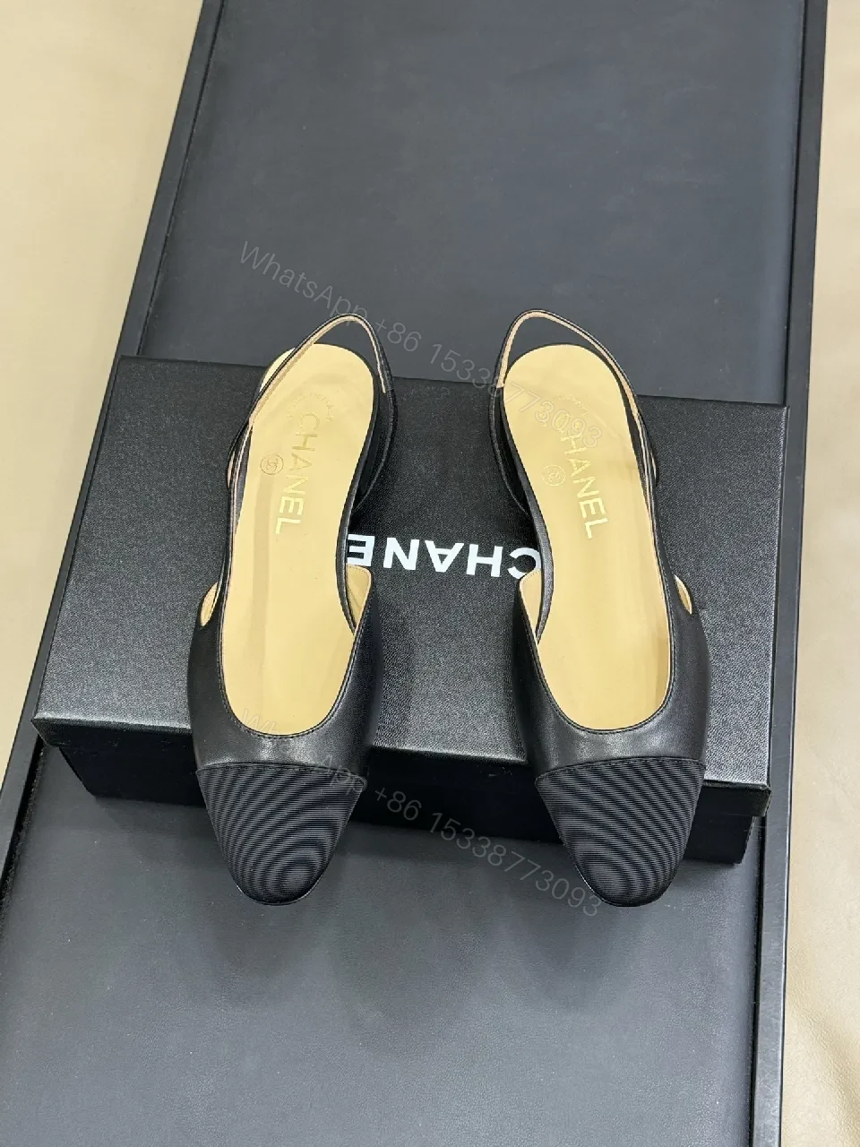 View 8 of Black Leather Slingbacks: Sleek Stiletto Heel, All-Day Comfort