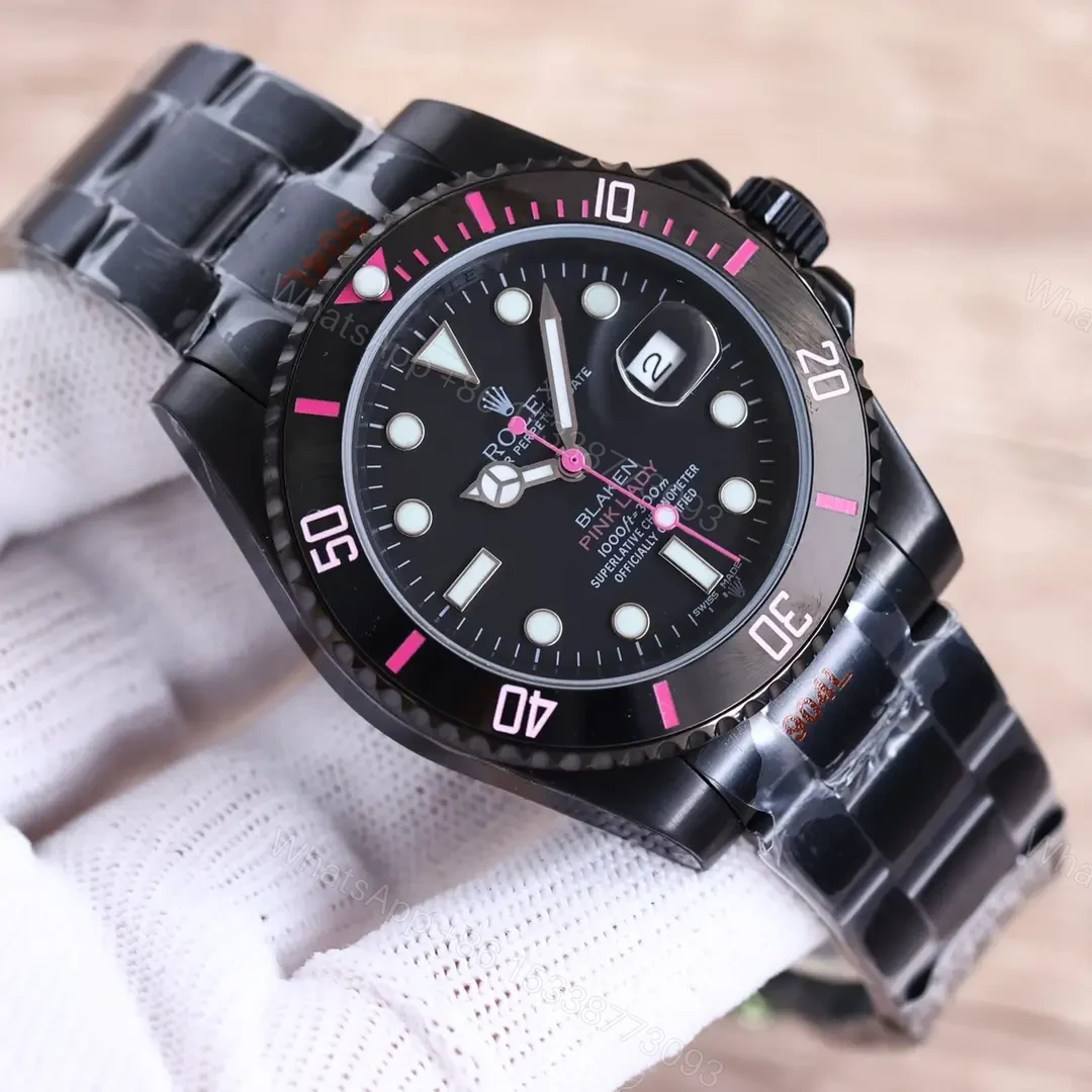 View 4 of Best Rolex Blaken Pink Submariner replica 40MM Black Oyster Bracelet Edition RLX-BLAKEN-PINK-SUBMARINER-40MM-BLACK-OYSTER