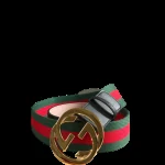 View 5 of GUCCI’S WEB BELT WITH G BUCKLE GREEN 4CM
