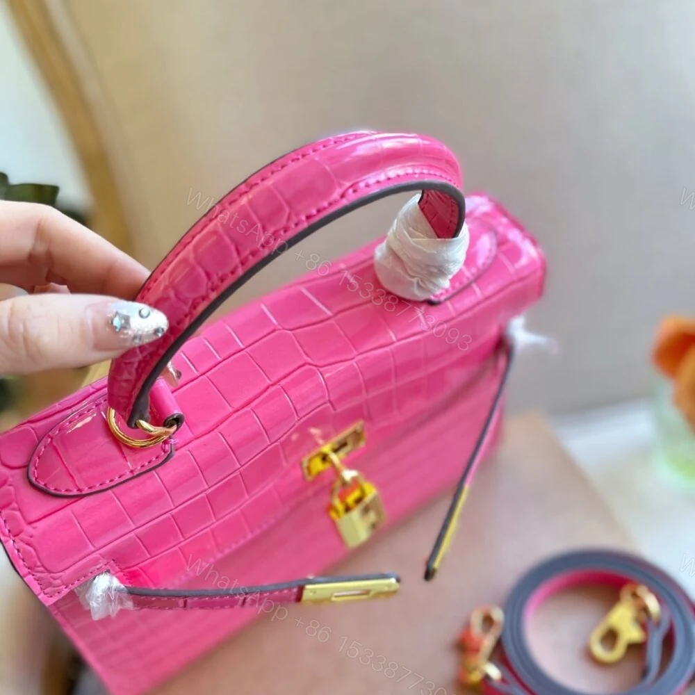 View 2 of Hermès Kelly 25 Alligator Pink 25Cm