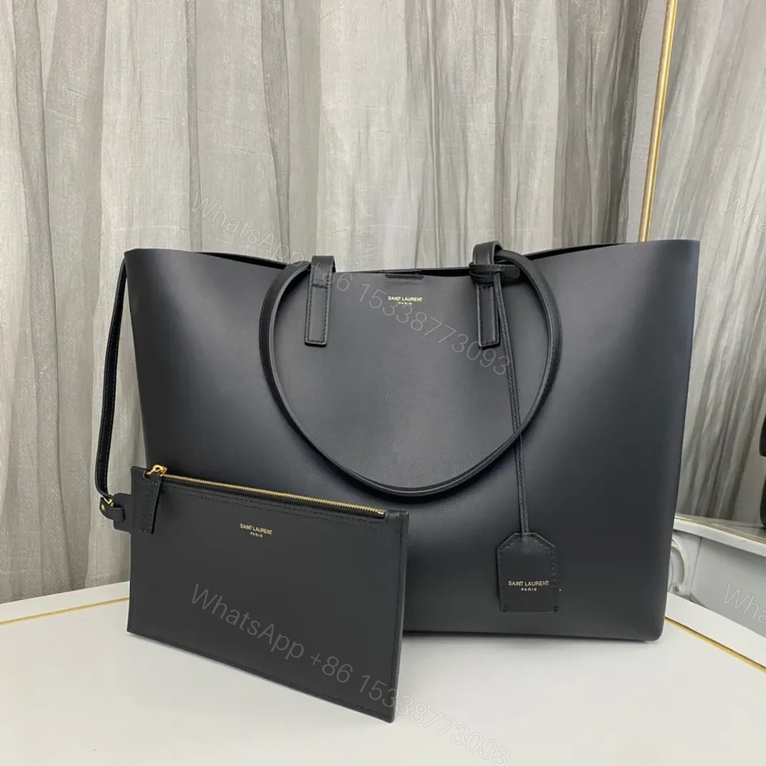 SAINT LAURENT East West grained leather tote — view 1