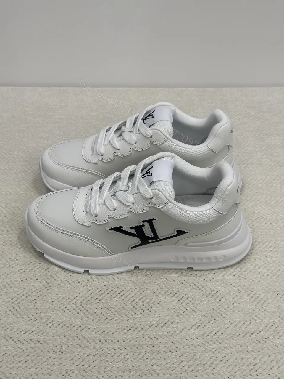 View 2 of White Leather Luxe Sneakers: Signature Accents, All-Day Comfort