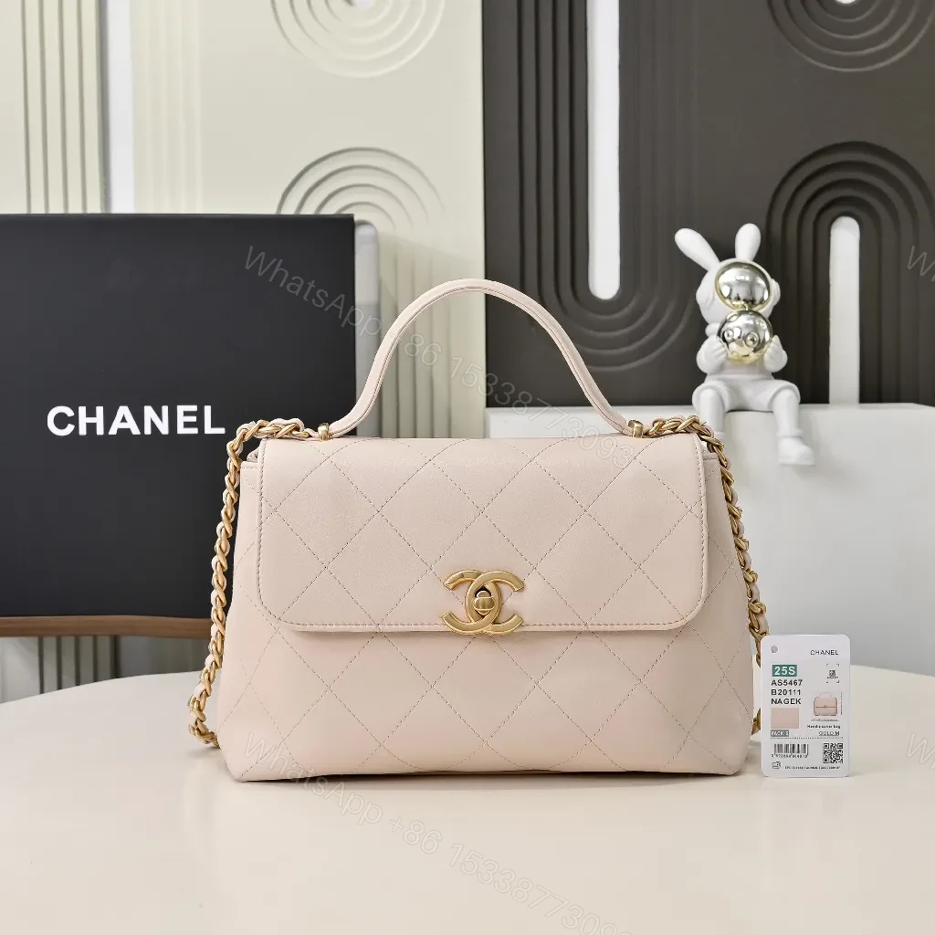 Quilted Beige Calfskin Bag with Gold Hardware, Luxe Everyday — view 1