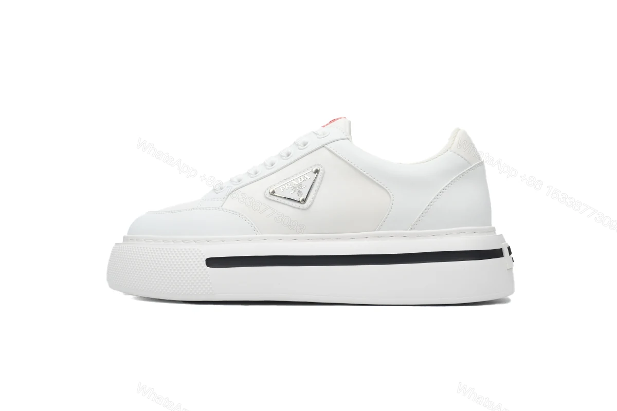 View 6 of Prada Platform Sneakers White Plaid