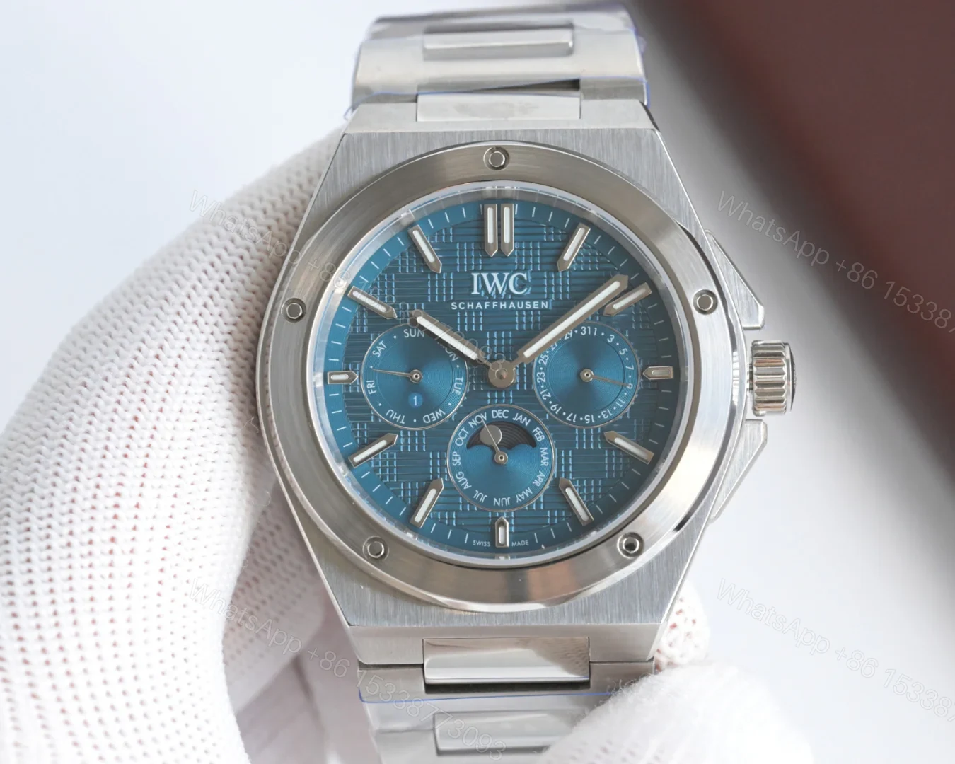 IWC Ingenieur Perpetual Calendar Stainless Steel Blue Dial IW3449-03 — view 1