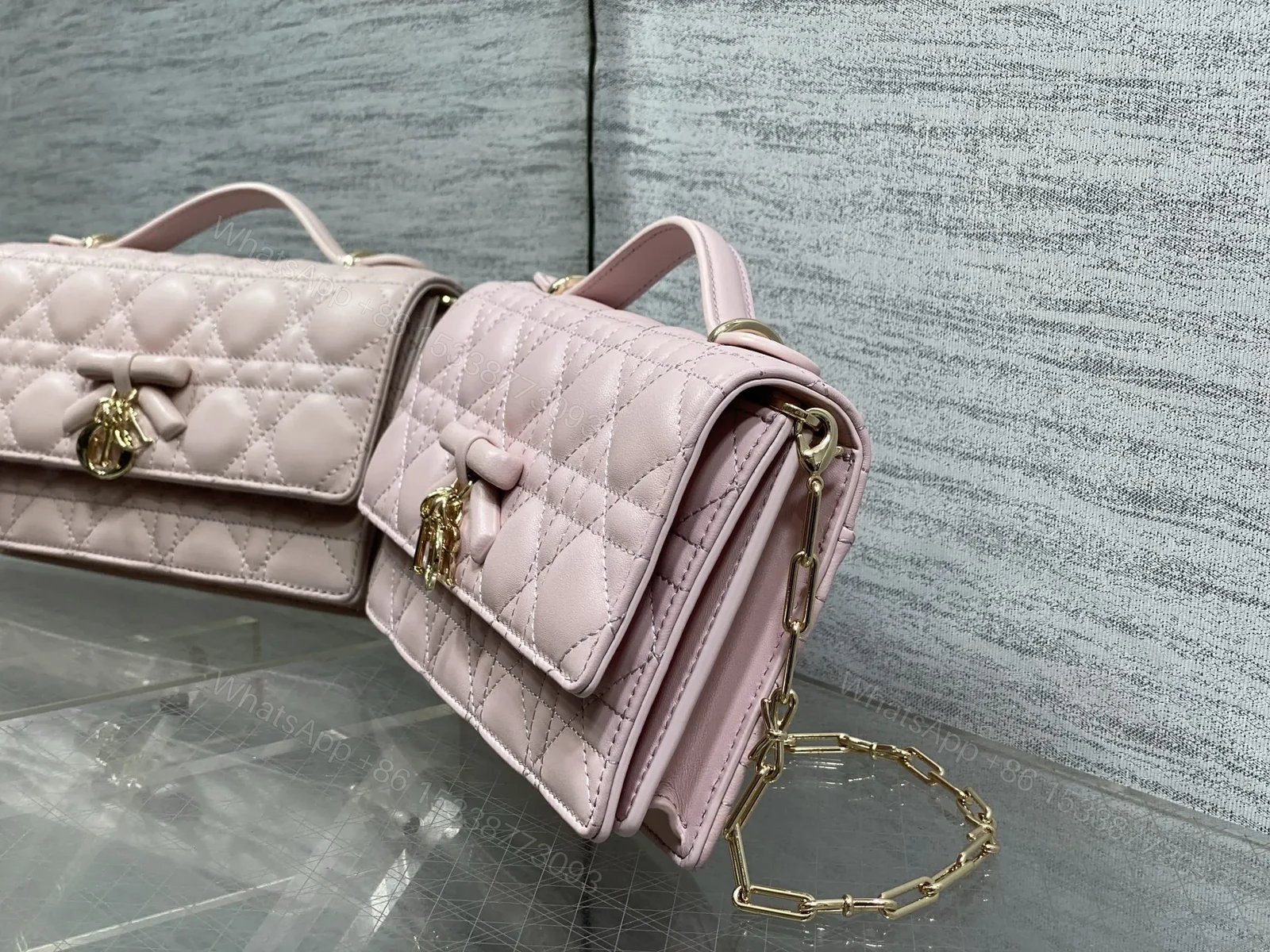 View 4 of Dior My Dior Bag in Pink Cannage lambskin
