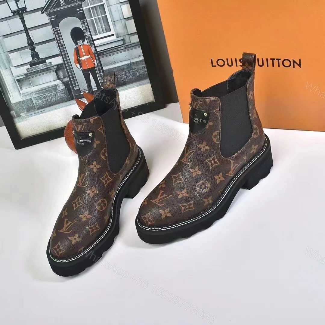 View 2 of LOUIS VUITTON LV BEAUBOURG ANKLE BOOTS CACAO BROWN 1A8QCL