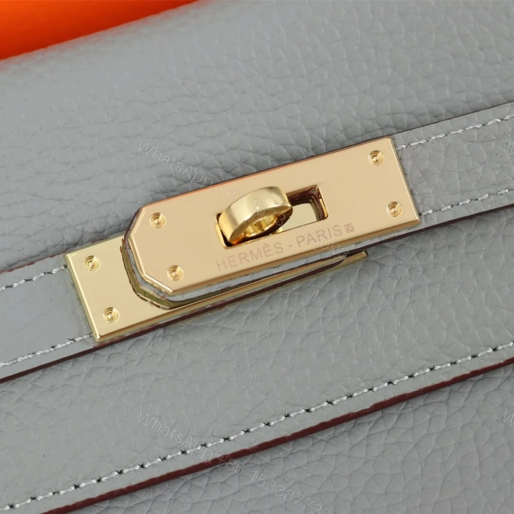 View 5 of Hermes Kelly 25 Togo Handbag Gris Mouette 25Cm