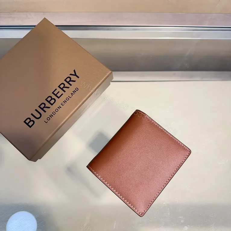 View 3 of Cognac Burberry Heritage Wallet: Classic Plaid, Slim Bi-Fold