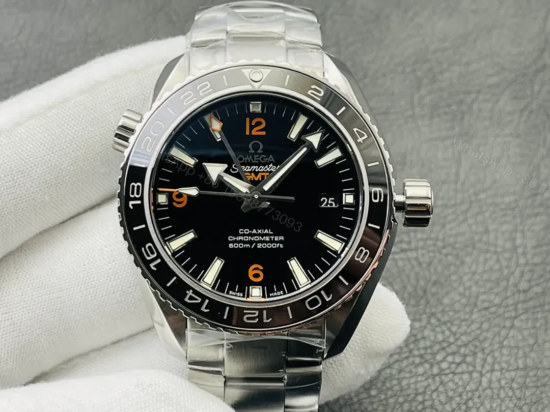 Omega Seamaster Planet Ocean 600M Co-Axial 43.5 GMT Stainless Steel Orange Numerals Bracelet 232.30.44.22.01.002 — view 1