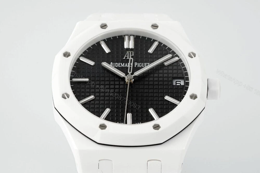 View 3 of Royal Oak 41mm 15500 White Ceramic/Cer Black Dial APSF A4302 Super Clone
