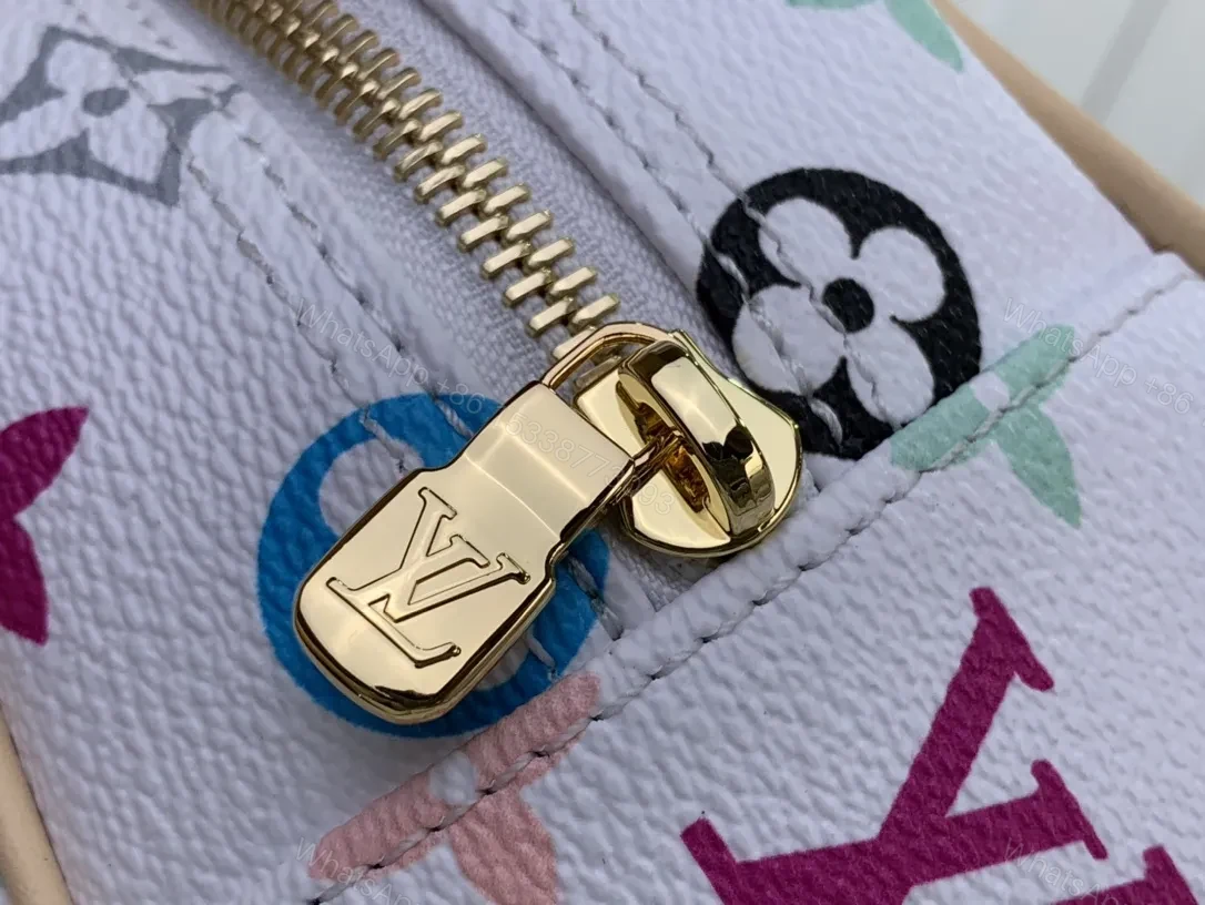 View 9 of Vibrant Monogram Satchel: Multicolor, Structured Leather Bag