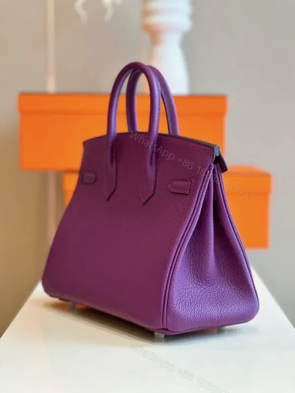 View 6 of HN 25 Dark Purple Togo Leather Palladium Hardware