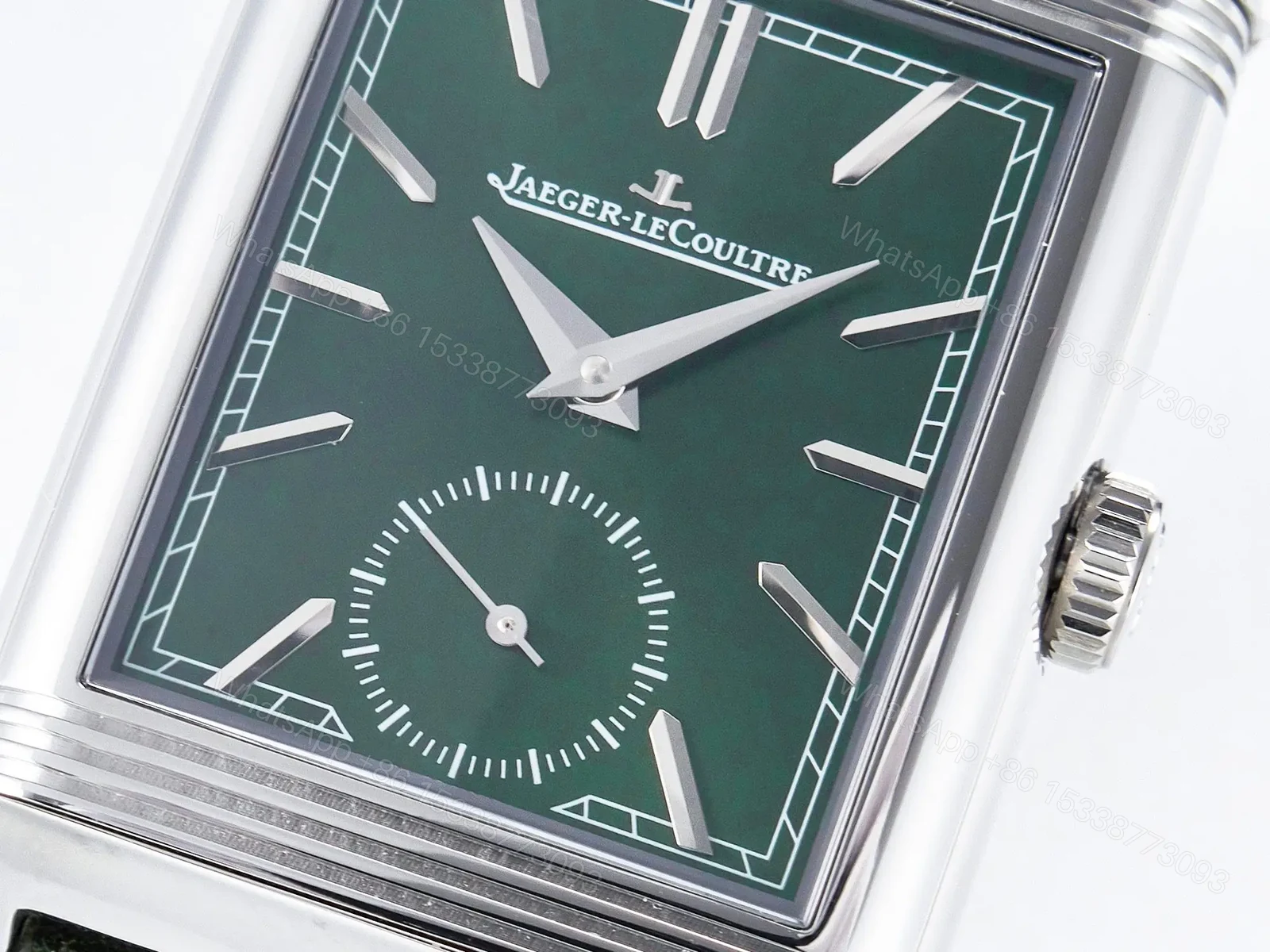 View 10 of Reverso Classic Duoface Small Seconds SS MGF Best Edition White Textured Dial on Black Leather Strap A854A