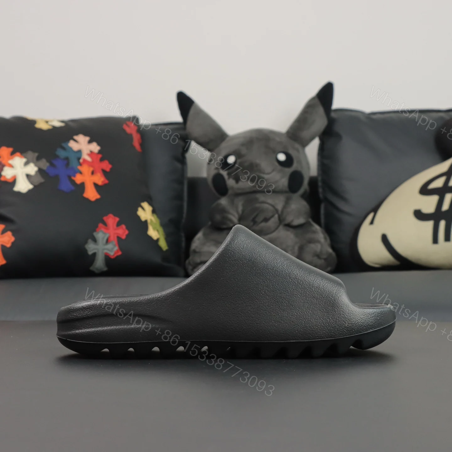 View 2 of Yeezy Slide “Onyx” Black Reps