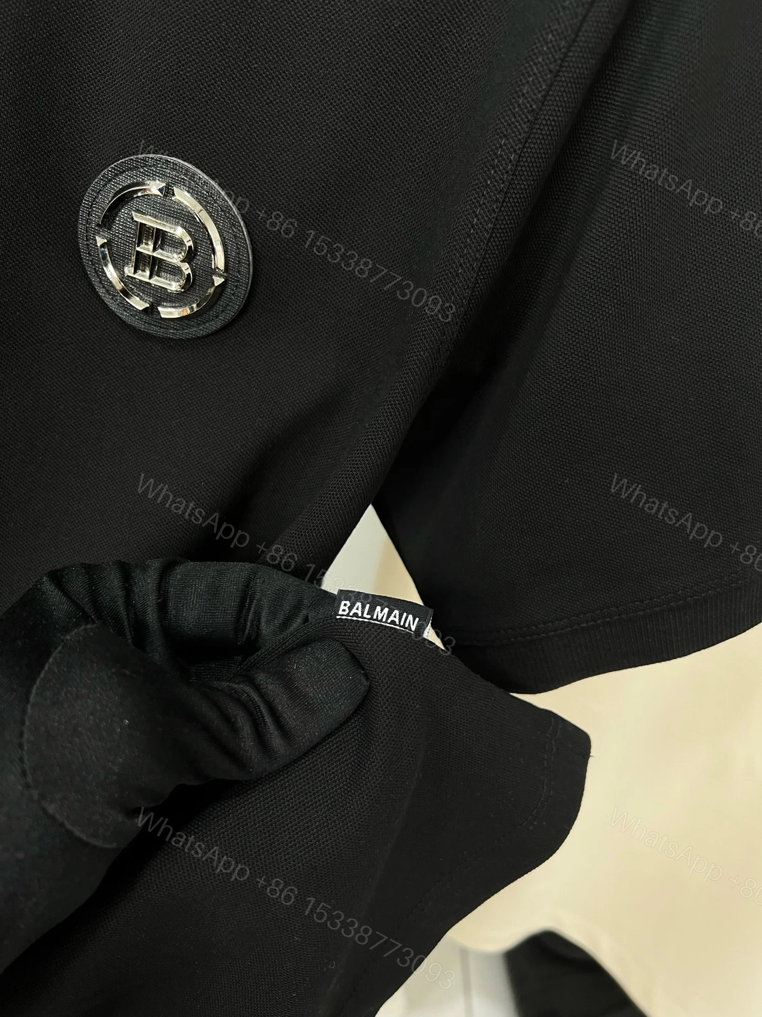 View 14 of First Copy BALMAIN Premium Zip Collar T-Shirt