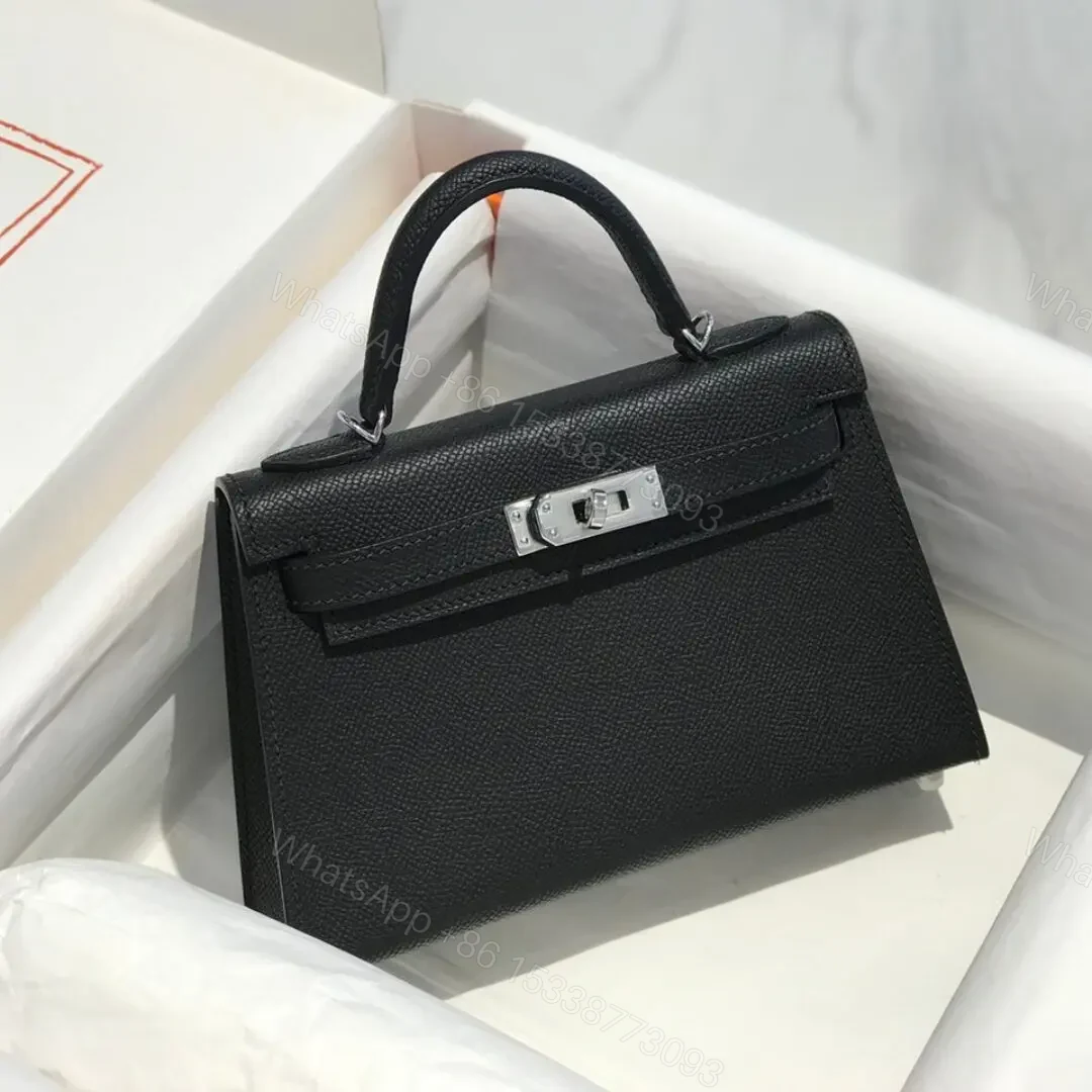 HN MINI 20 BLACK EPSOM SILVER HARDWARE — view 1