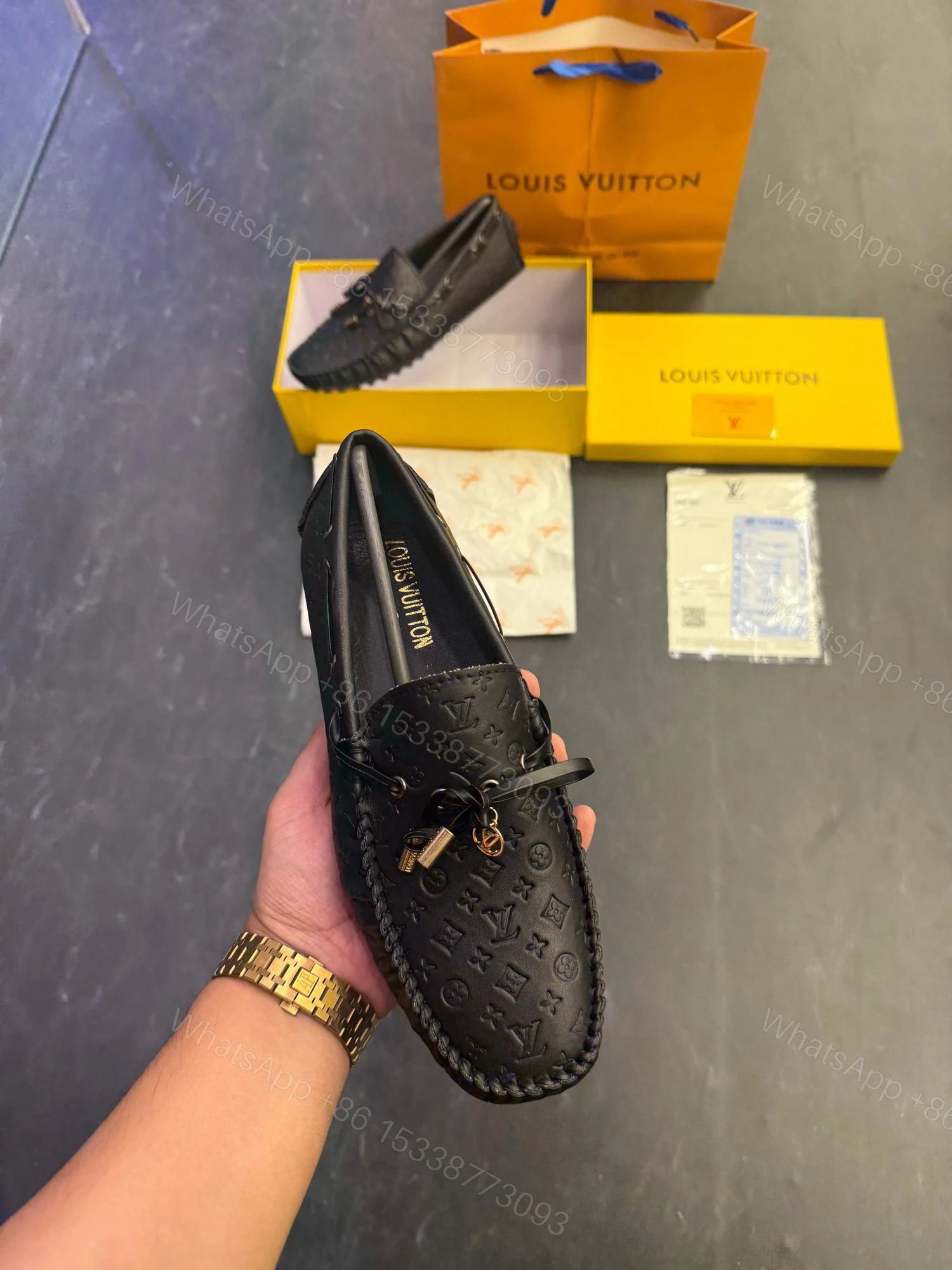 View 4 of First Copy Louis Vuitton Moccasin White – Premium Designer Loafers for Men