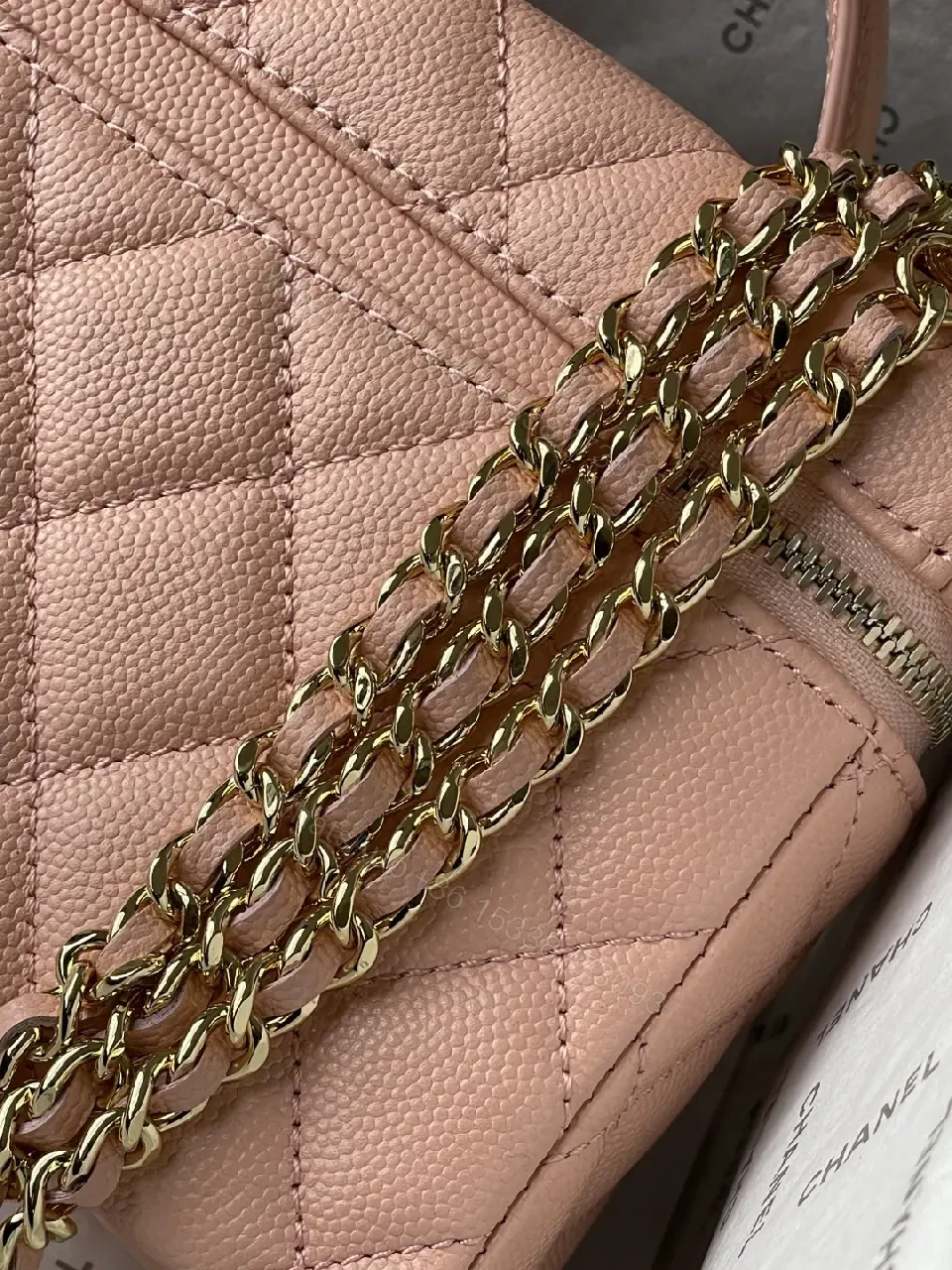 View 12 of Pearl Pink Quilted Chain Bag: Everyday Luxury