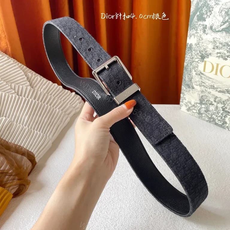 View 2 of Refined Leather Belt with Dior Hardware â€“ Everyday Luxury Belt