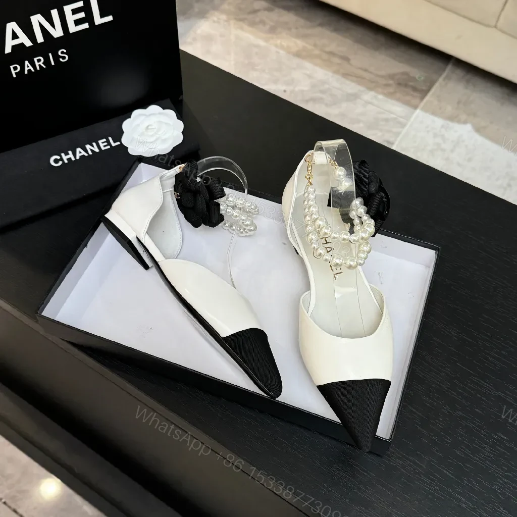 View 2 of Elegant Pearl Slingback Pumps: Luxe Two-Tone Couture Pumps