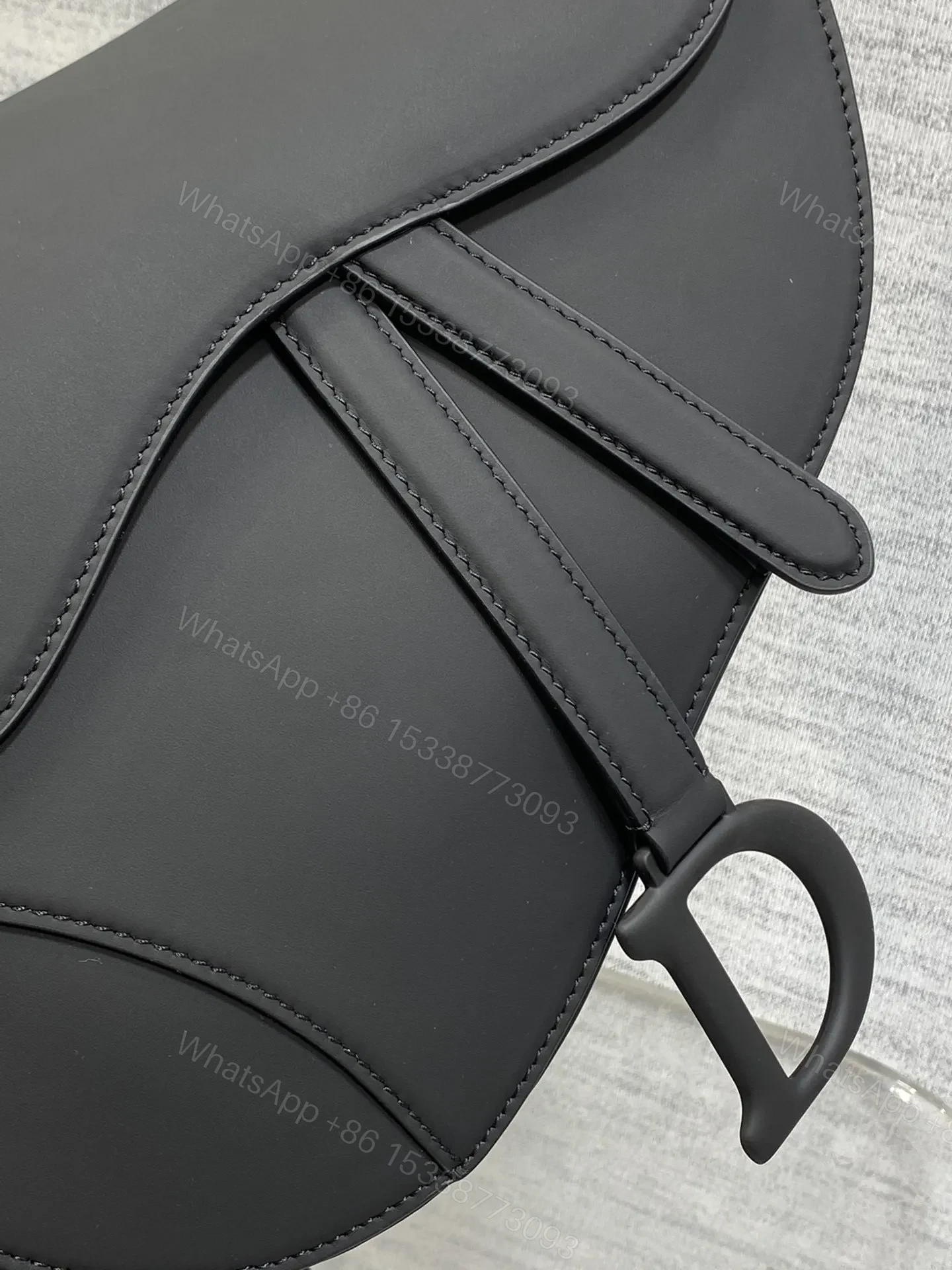 View 2 of Dior Saddle Bag in Black with Black Hardware