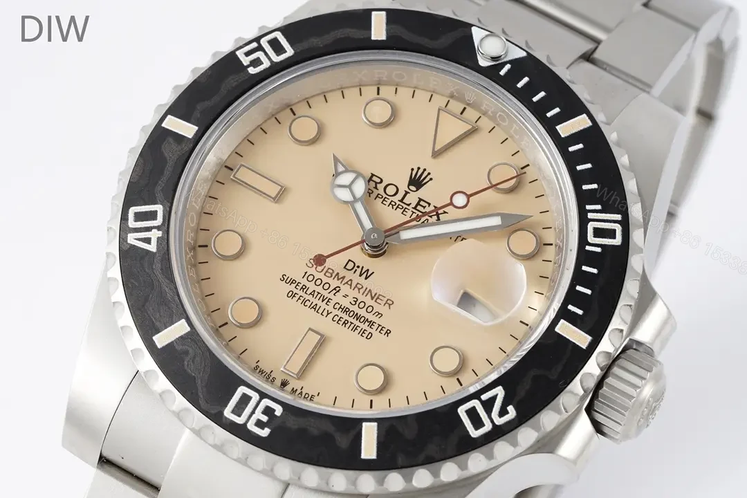 View 2 of Best Rolex DIW Submariner Beige replica 40MM Oyster Bracelet Edition RG-DIW-SUB-BEIGE-OYSTER-40