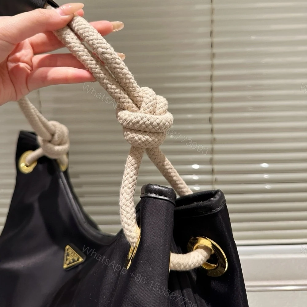 View 6 of PRADA MARINER LARGE RE NYLON SHOULDER BAG BLACK 48CM 1BC244 2HG8 F0002 V OOO