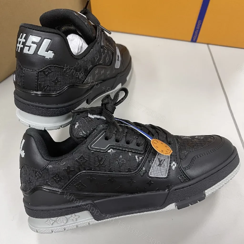View 2 of Patterned Black Sneakers with Subtle Designer-Inspired Details