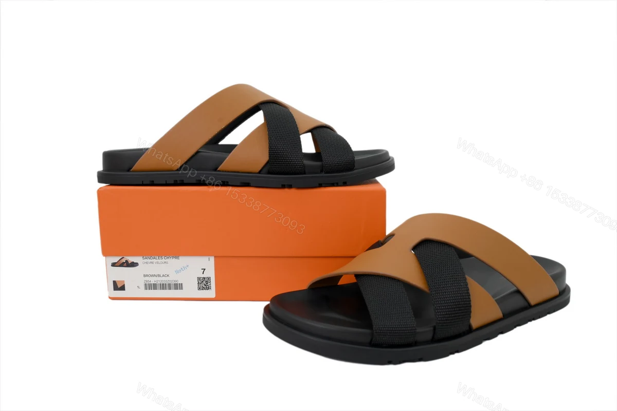 View 6 of HERMES Coffee Cross Strap Slides