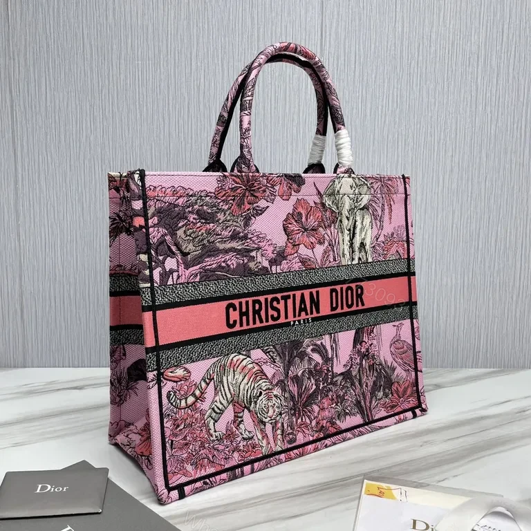 View 6 of Pink Tropical Dior Tote: Signature Branding, Everyday Luxury