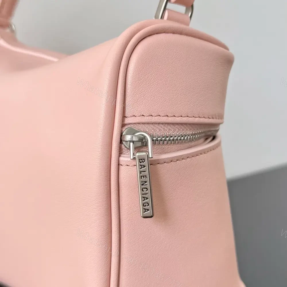 View 6 of 高仿Balenciaga*Rodeo系列U5831小牛皮盒子包粉色銀扣免檢版