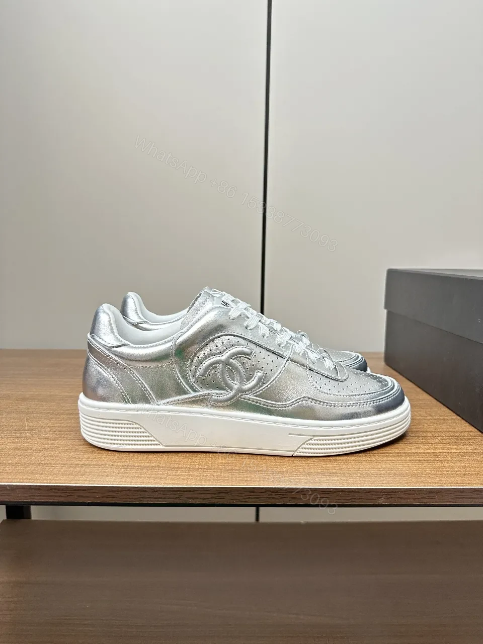 View 9 of Shimmering Metallic Platform Sneaker: Luxe Street Style Sneaker