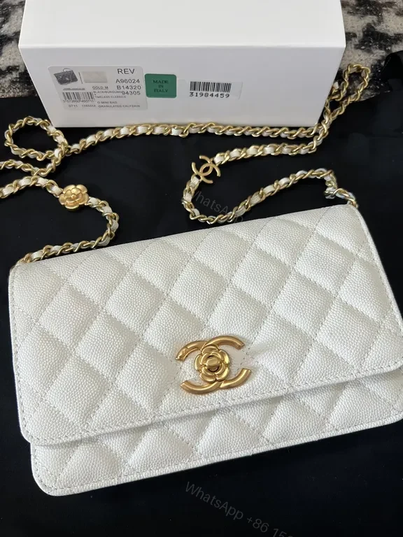 View 3 of Chic Quilted Wallet-On-Shoulder Bag with Gold Hardware