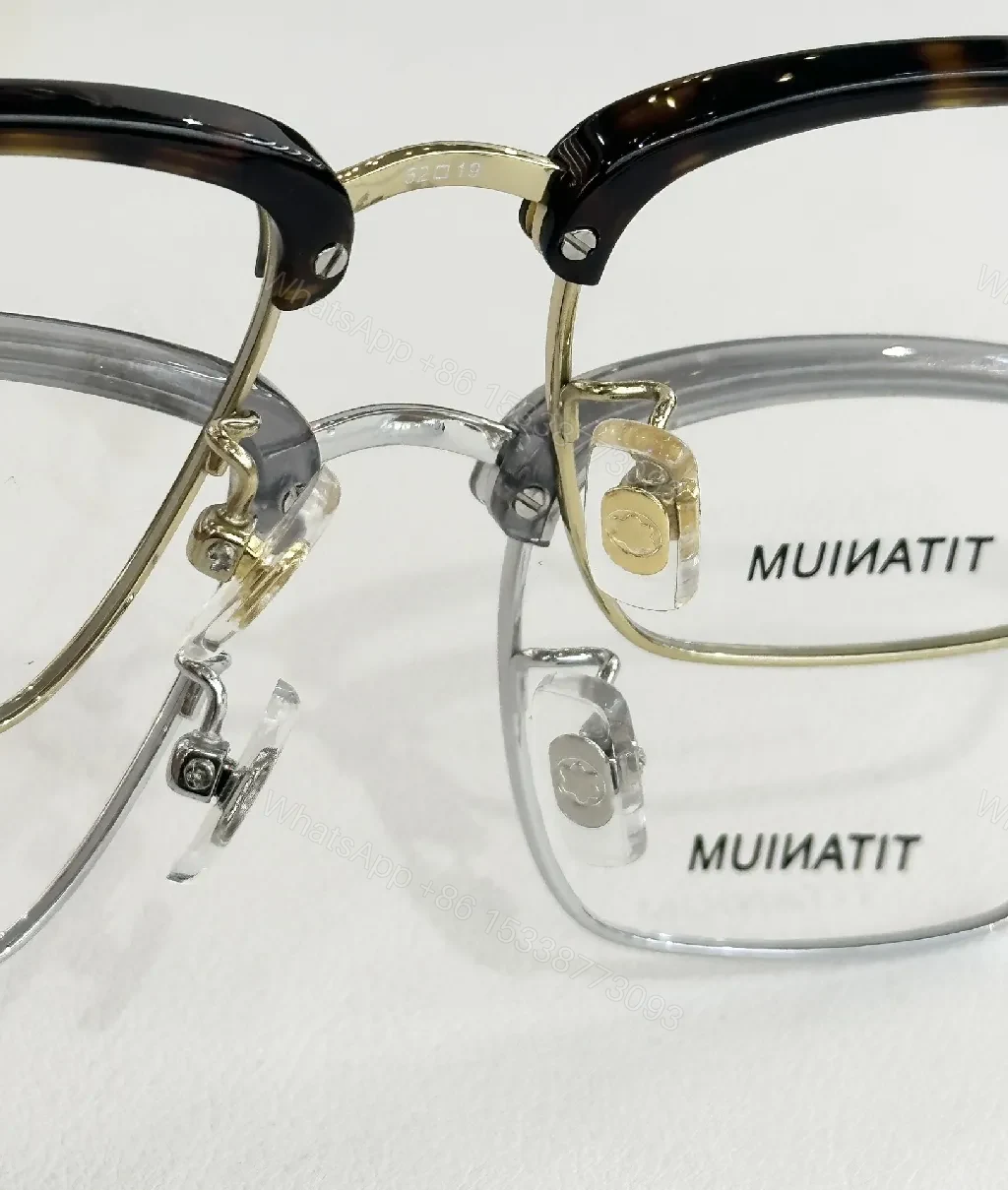 View 6 of Refined Titanium Half-Rrow Eyewear: Subtle Texture, Clarity