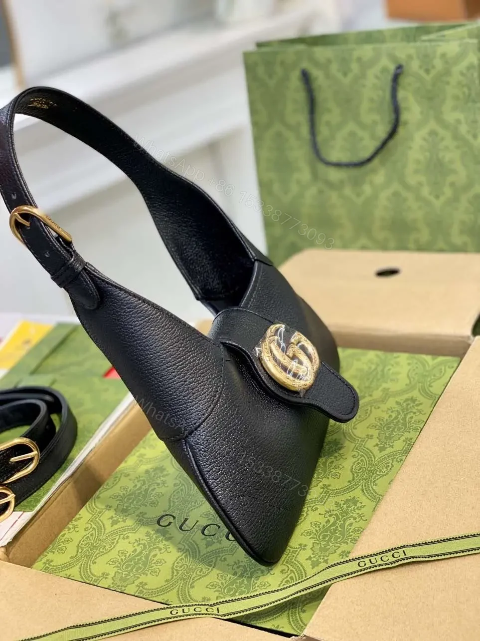 View 4 of Gucci Like Auth Women’s Handbag Black 28cm
