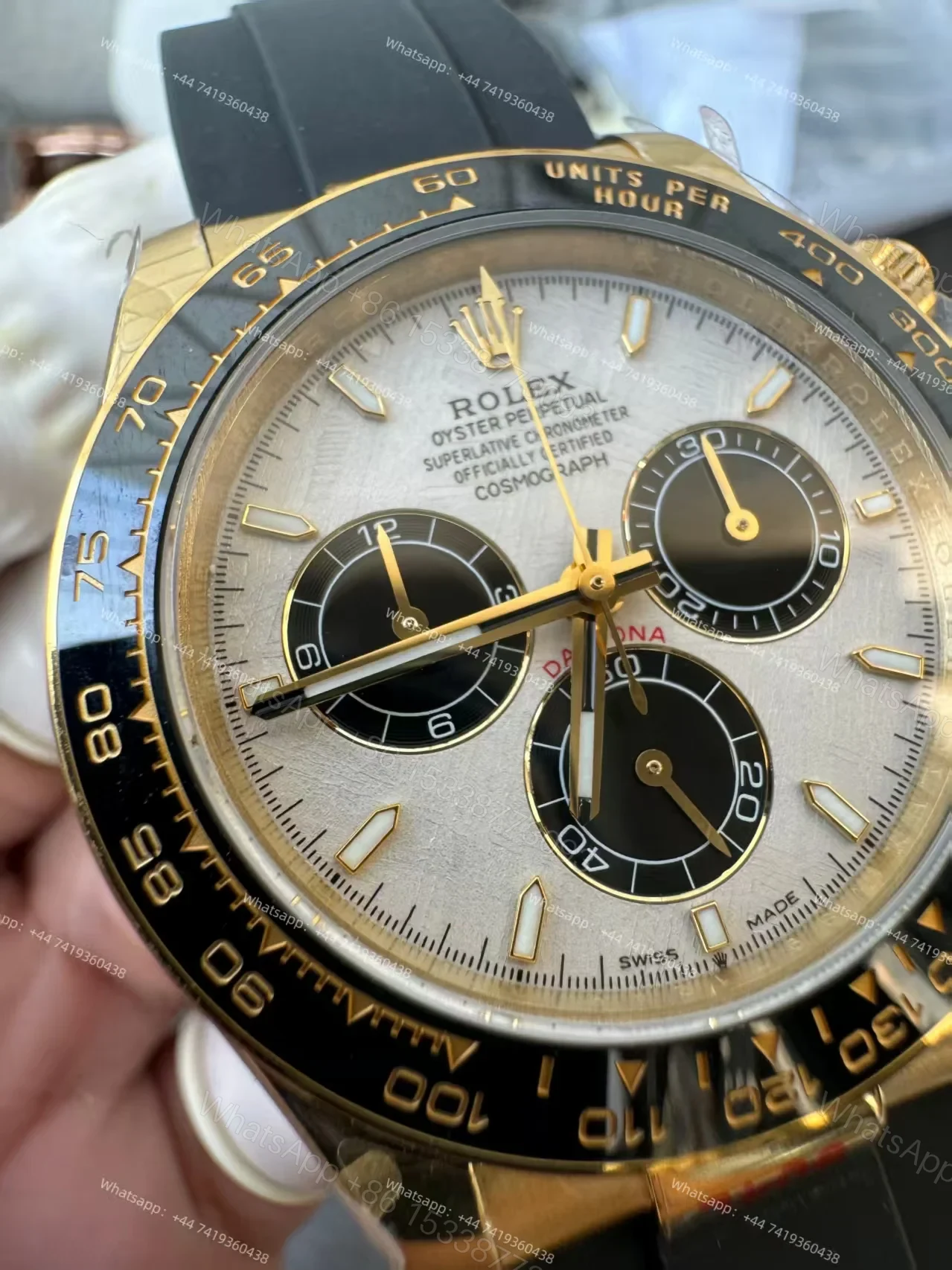 View 6 of Rolex Super Clone Daytona M126518LN-0016 18K Gold Meteorite Dial 4131 Movement
