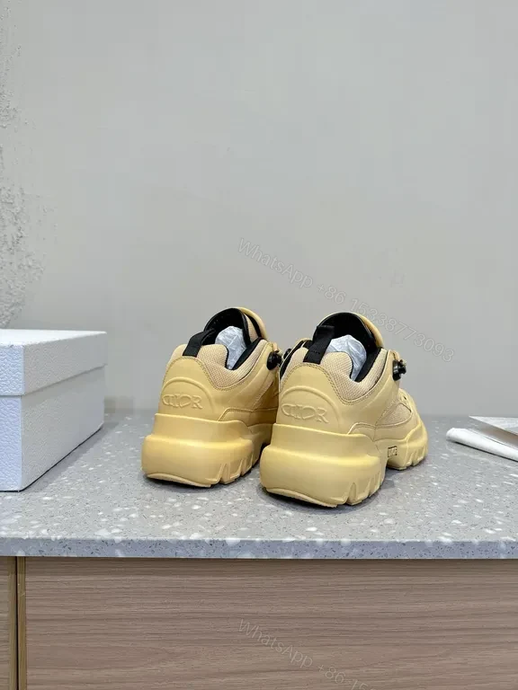 View 2 of Beige Leather-Mesh Chunky-Sole Sneakers: Luxe, All-Day Comfort
