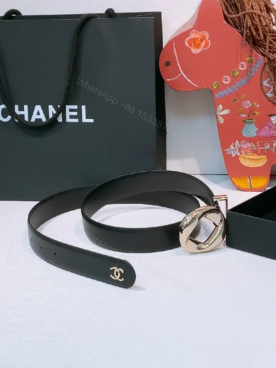 View 5 of Sleek Black Leather Belt - Minimalist Modern Luxury Accessory