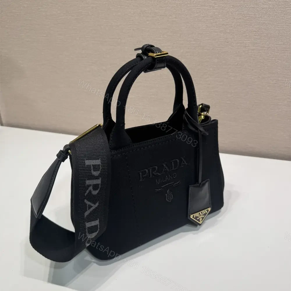View 4 of 高仿Prada*1BA038刺繡徽標Tote手袋黑色Mini免檢版