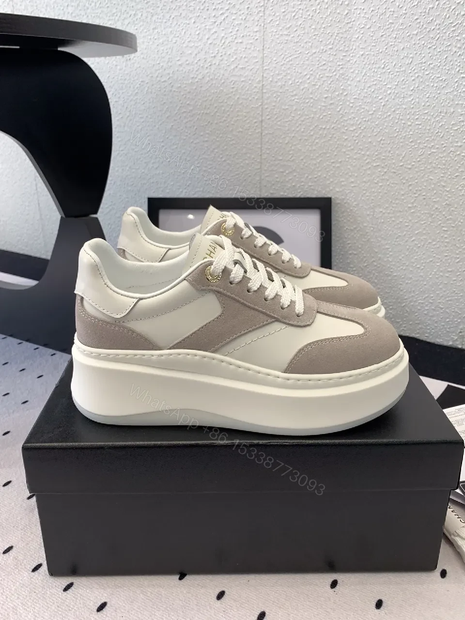 View 2 of Taupe Suede Leather Low-Top Sneakers with Lux Comfort