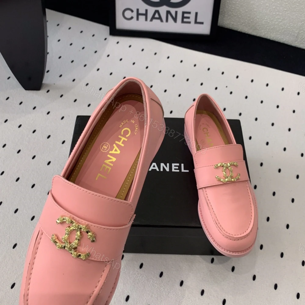 View 4 of 高仿Chanel*24S系列G45663C牛皮革樂福鞋粉色3CM免檢版
