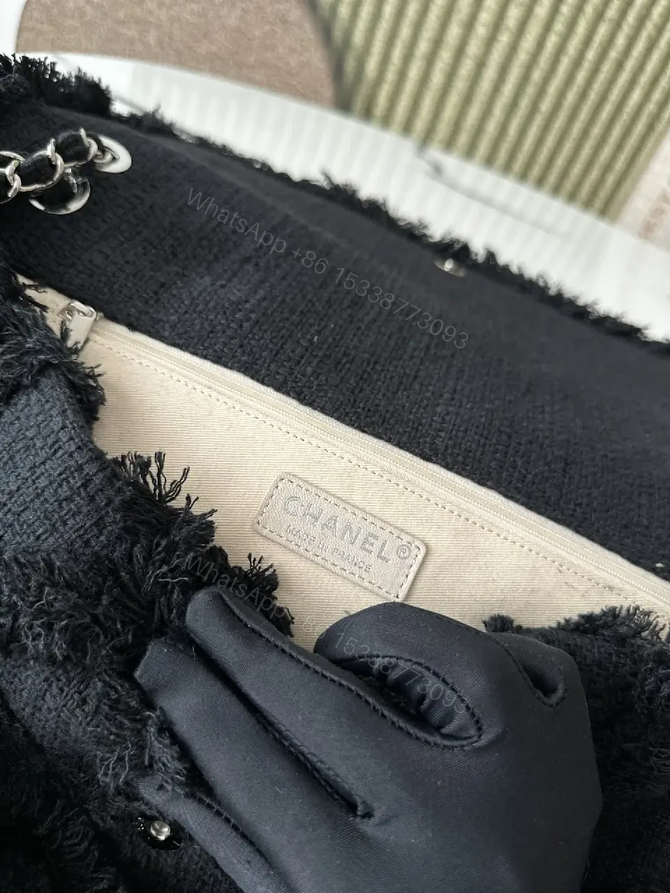 View 8 of Black Lace Wallet Clutch — Elegant Evening Compact, Double-C C hardware