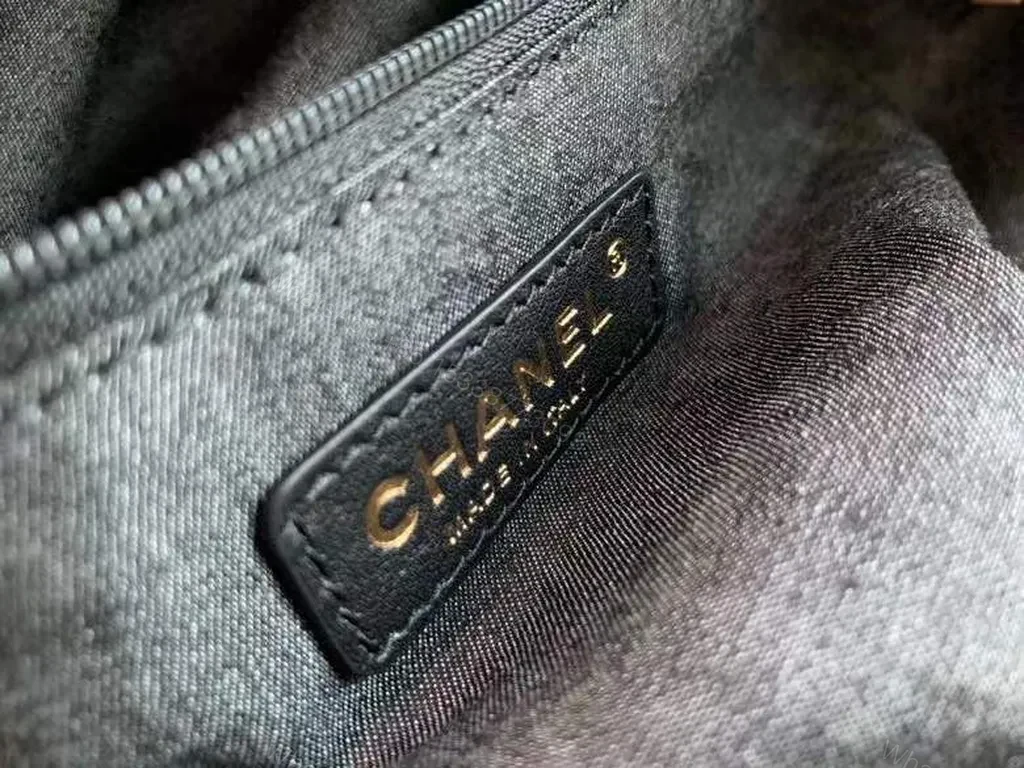 View 7 of Structured Black Caviar Tote: Chain-Accent, CHANEL-Inspired Luxury Tote