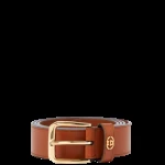 View 5 of GUCCI BROWN BELT WITH SQUARE BUCKLE AND INTERLOCKING G GOLD MEATL 35MM